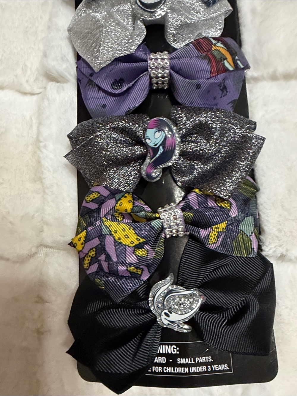 Nightmare Before Christmas Girls' Bow Hair Clips – Multi Pack of 7 - Picture 3 of 3